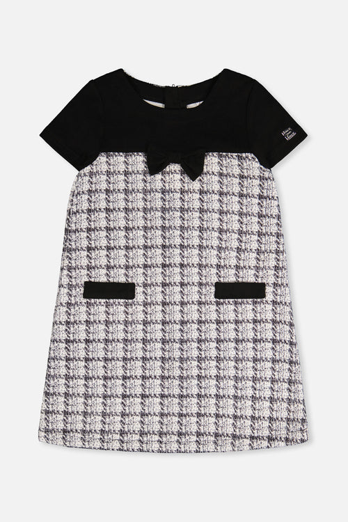 Sleeveless Knitwear A-Line Dress Black And White - J20Q94_2J304