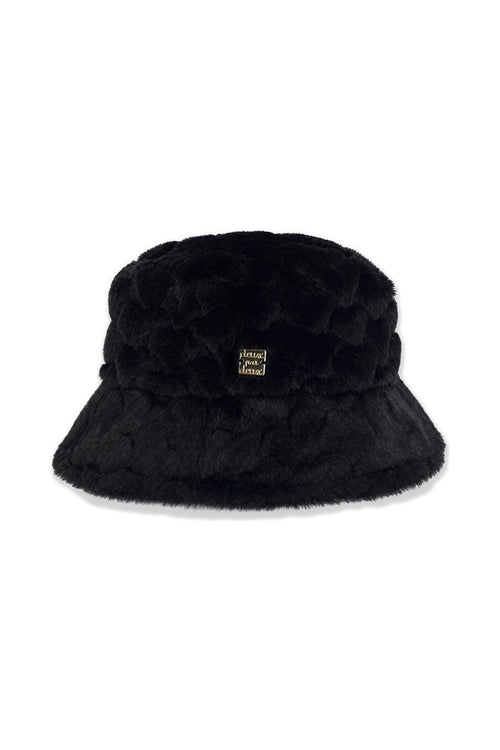 Faux Fur Bucket Hat Black
