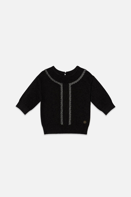 Knitted Sweater Black And Gold