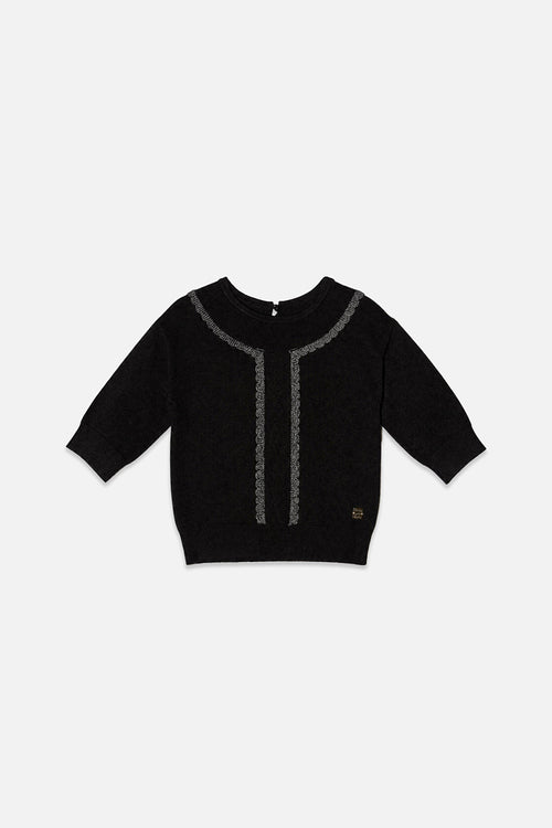 Knitted Sweater Black And Gold