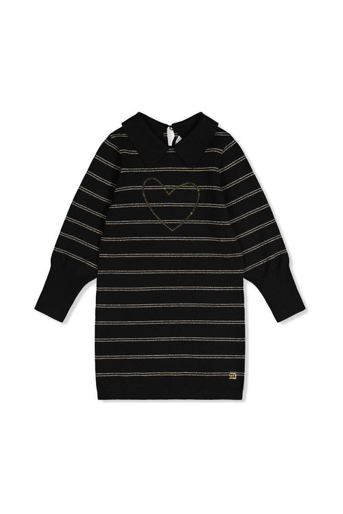 Knitted Dress Black And Gold - J20QT96_09990