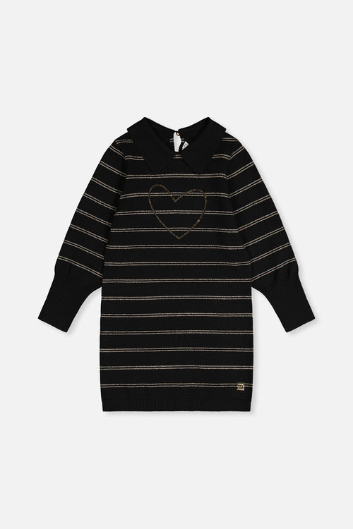 Knitted Dress Black And Gold - J20QT96_09990