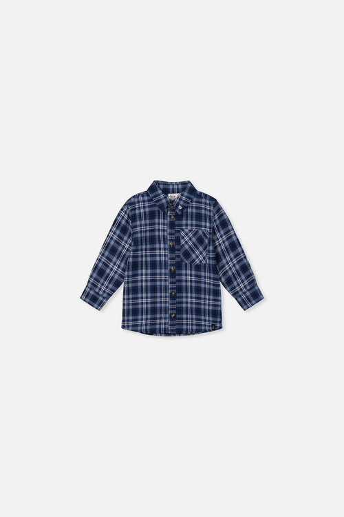 Baby Plaid Shirt Blue And White