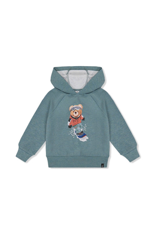 Baby-Hoodie mit Siebdruck in Blass-Türkis