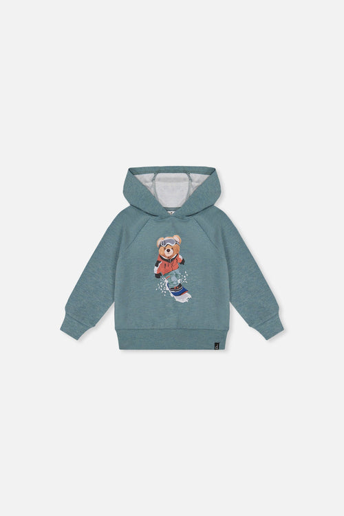Baby-Hoodie mit Siebdruck in Blass-Türkis