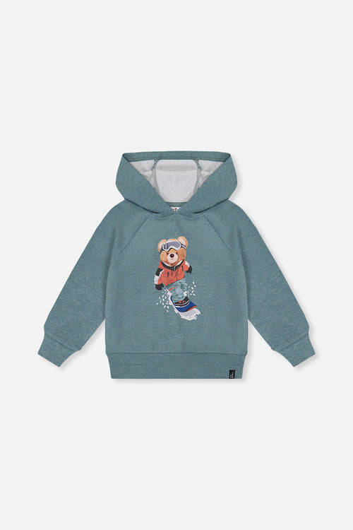 Hoodie With Screenprint Pale Turquoise - J20S32_04180