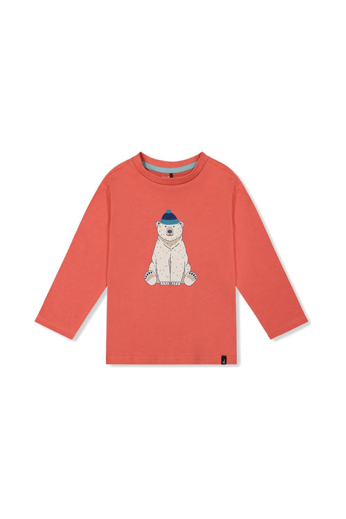 Long Sleeve Organic Cotton T-Shirt Rose Orange - J20S70_06540