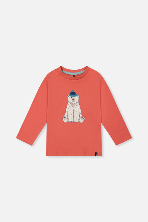 Long Sleeve Organic Cotton T-Shirt Rose Orange - J20S70_06540