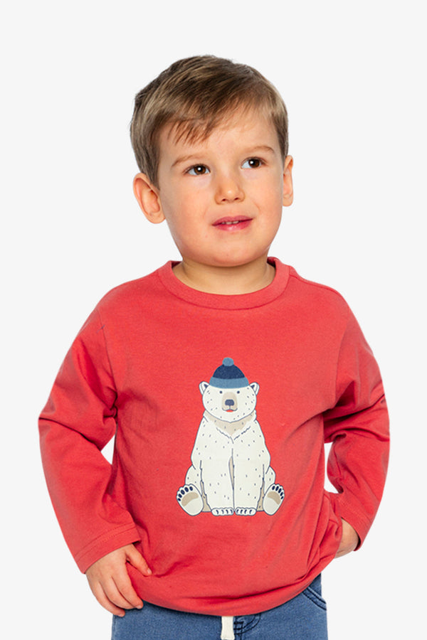 Long Sleeve Organic Cotton T-Shirt Rose Orange - J20S70_06540