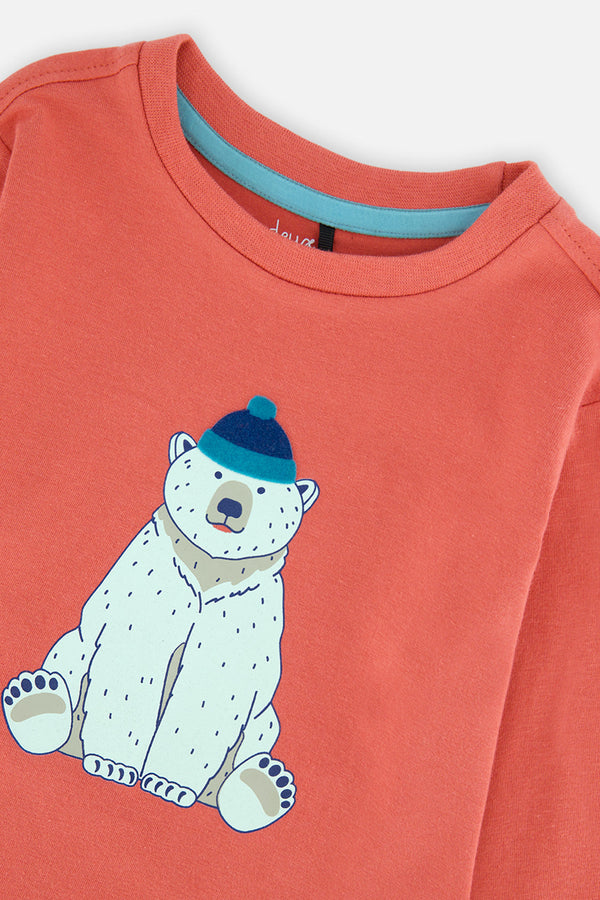 Long Sleeve Organic Cotton T-Shirt Rose Orange - J20S70_06540