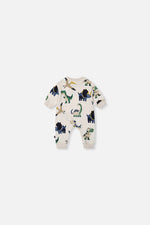 Baby Fleece Jumpsuit Beige Dinosaur Print - J20T40_2J263
