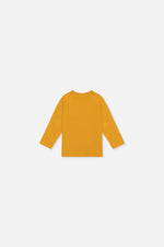 T-shirt à manches longues en coton biologique jaune moutarde pour bébé