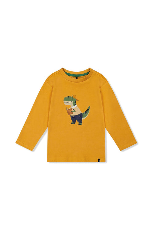 Long Sleeve Organic Cotton T-Shirt Mustard Yellow - J20T70_02290