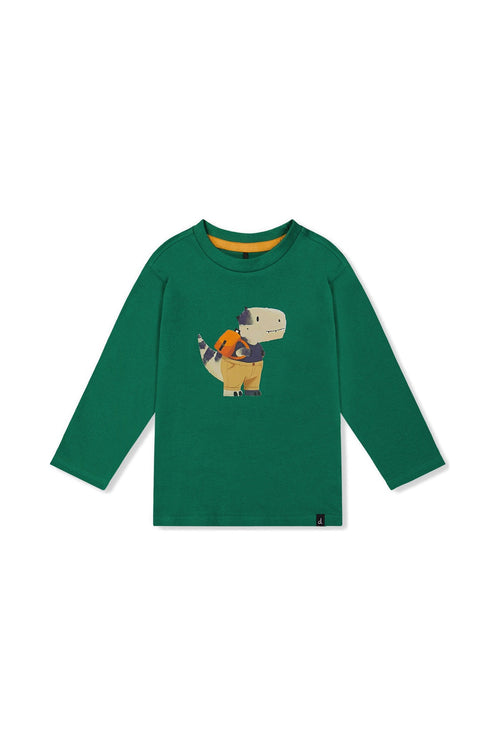 Long Sleeve Organic Cotton T-Shirt Green - J20T70_03016