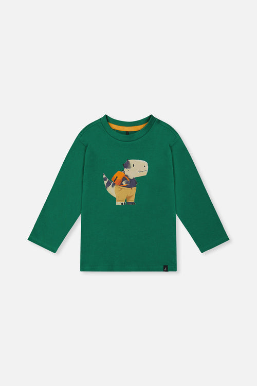 Long Sleeve Organic Cotton T-Shirt Green - J20T70_03016