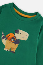 Long Sleeve Organic Cotton T-Shirt Green - J20T70_03016
