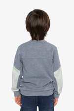 Colorblock Brushed Jersey Top With Chest Pocket Blue-Grey - J20U10_04670