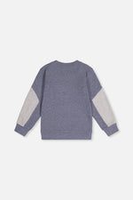 Colorblock Brushed Jersey Top With Chest Pocket Blue-Grey - J20U10_04670