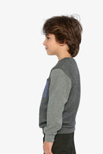 Colorblock Brushed Jersey Top With Chest Pocket Grey Brown - J20U10_09830