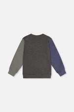 Colorblock Brushed Jersey Top With Chest Pocket Grey Brown - J20U10_09830