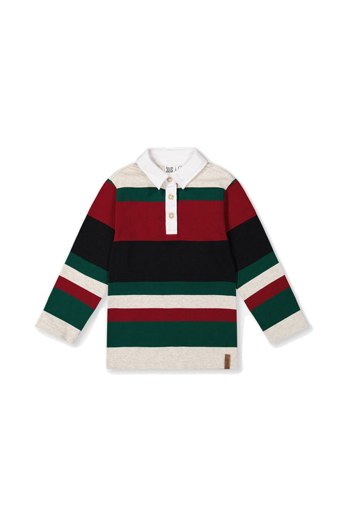 Polo Top Blue Striped Red, Green And Grey - J20U11_2J274