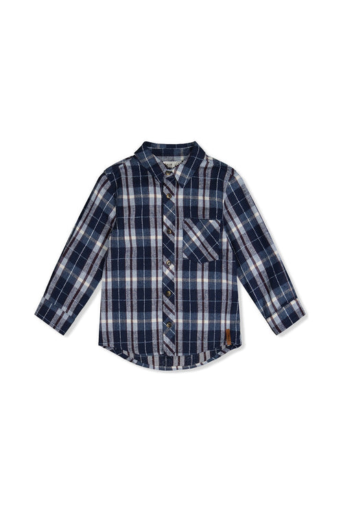 Flannel Shirt Blue And White Plaid - J20U13_2J268