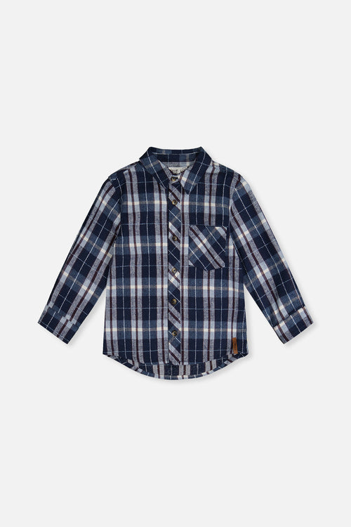 Flannel Shirt Blue And White Plaid - J20U13_2J268
