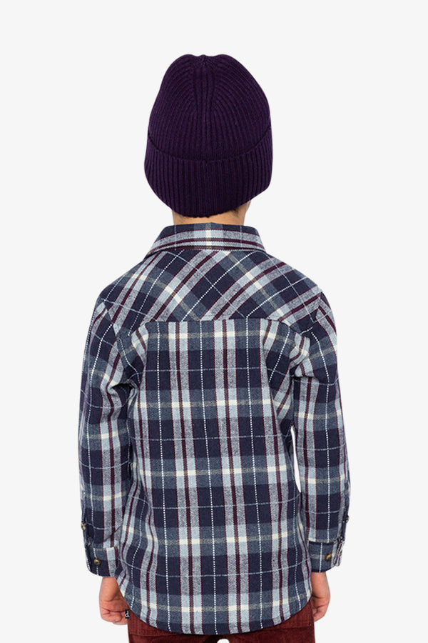 Flannel Shirt Blue And White Plaid - J20U13_2J268