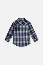 Flannel Shirt Blue And White Plaid - J20U13_2J268