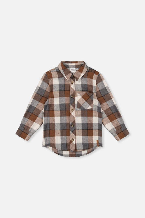 Flannel Shirt Grey And Beige Plaid - J20U13_2J269