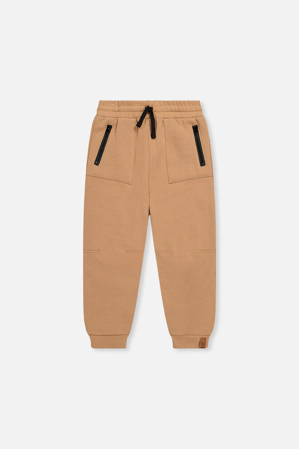 Fleece Sweatpants With Pockets Brown Tannin - J20U21_01780