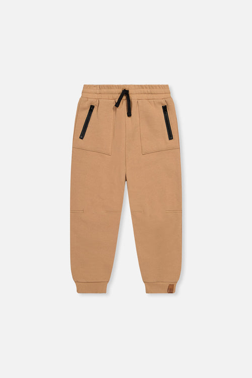 Fleece Sweatpants With Pockets Brown Tannin - J20U21_01780