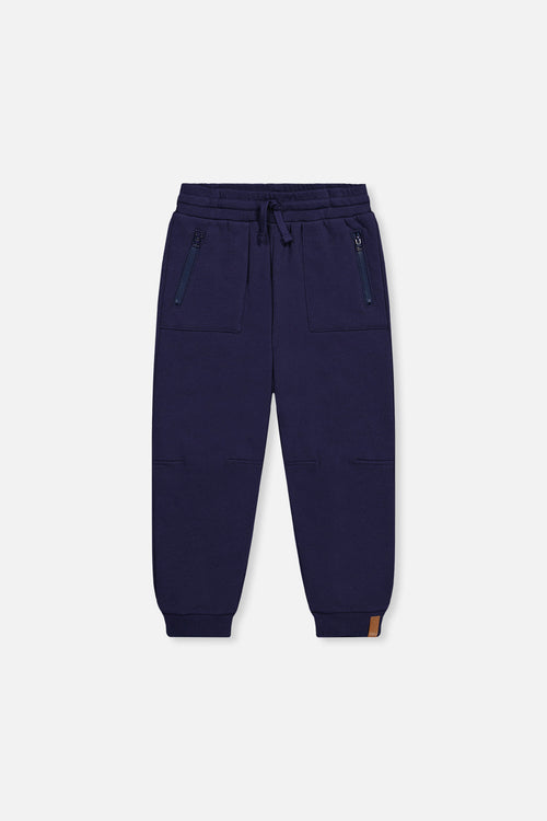 Fleece Sweatpants With Pockets Dark Blue - J20U21_04810