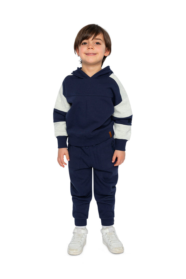 Fleece Sweatpants With Pockets Dark Blue - J20U21_04810