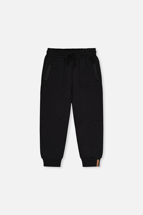 Fleece Sweatpants With Pockets Black - J20U21_09990