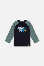 Raglan T-Shirt Dark Blue And Green - J20U69_04810