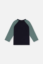 Raglan T-Shirt Dark Blue And Green - J20U69_04810