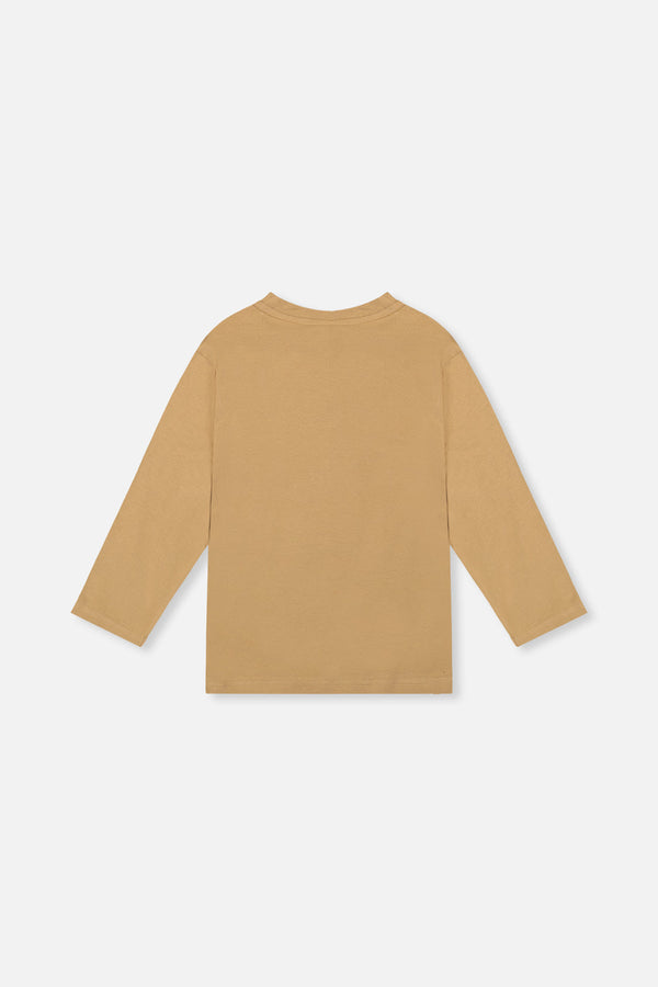 Long Sleeve Organic Cotton T-Shirt Beige - J20U73_01002