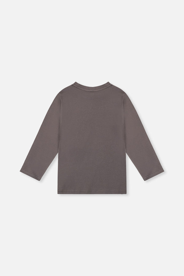 Long Sleeve Organic Cotton T-Shirt Dark Grey - J20U73_09020