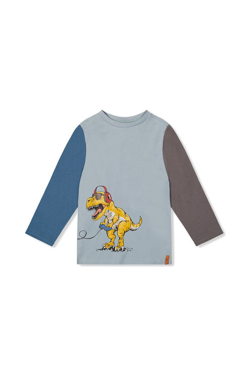Long Sleeve Organic Cotton T-Shirt Sky Blue - J20U74_04015