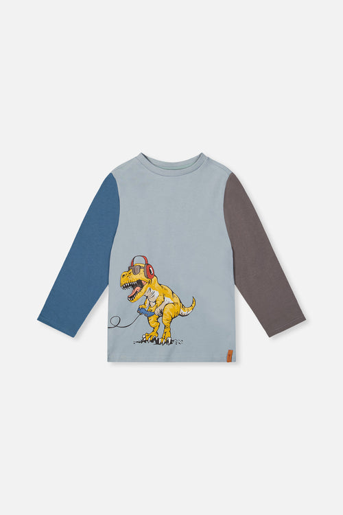 Long Sleeve Organic Cotton T-Shirt Sky Blue - J20U74_04015