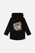 Raglan Hooded T-Shirt Black And Brown - J20U75_09990