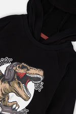 Raglan Hooded T-Shirt Black And Brown - J20U75_09990