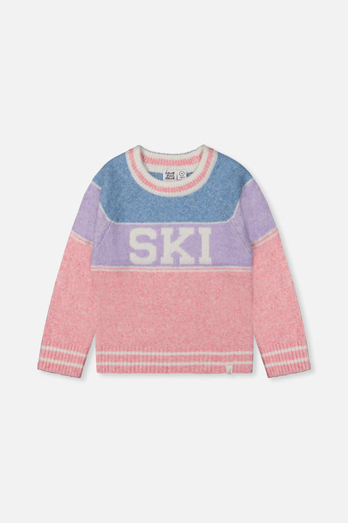 Pullover mit Ski-Jacquard in Hellblau und Hellrosa