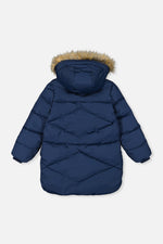 Long Winter Puffer Coat Dark Blue - J20W59_04013