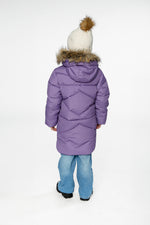 Manteau d'hiver long matelassé violet