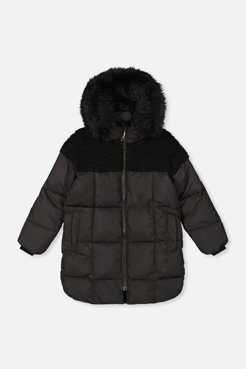 Long Winter Puffer Coat Black - J20W60_09990