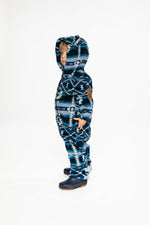 Baby Mid-Season Plush One-Piece Outerwear Aztec Blue - J20W66_2J012