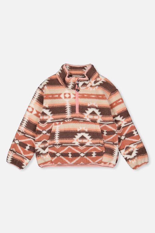 Mid-Season Plush Pullover Jacket Aztec Pink - J20W67_2J011