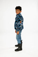 Mid-Season Plush Pullover Jacket Aztec Blue - J20W67_2J012